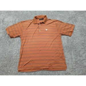 Vintage Texas Longhorns Polo Shirt Mens XL‎ NCAA Orange Striped Byron Nelson